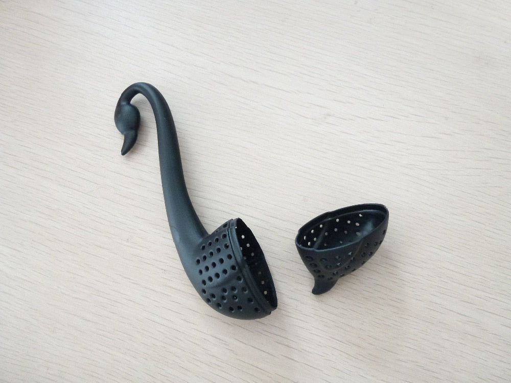 Free shipping 1PCS BLACK Tea filter Strainer Swan filter spoon sifter HIGH QUALITY  Loose Leaf Strainer Bag Mug Friends Applied